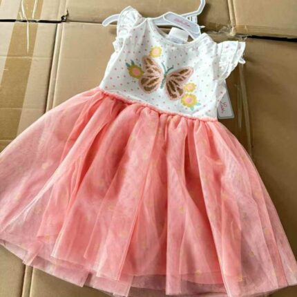 Little lass butterfly embroided Princess gown